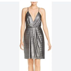 Laundry Midi Spaghetti Straps Elegant Silver Metallic Dress Sz6 NWT
